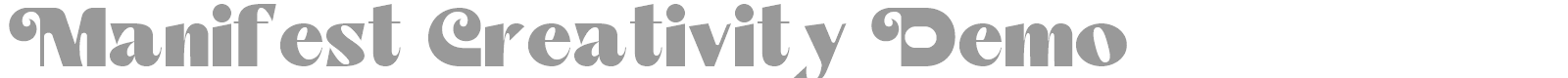 Manifest Creativity font preview